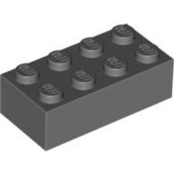LEGO Steen 2x4 DONKERGRIJS (100 stuks)