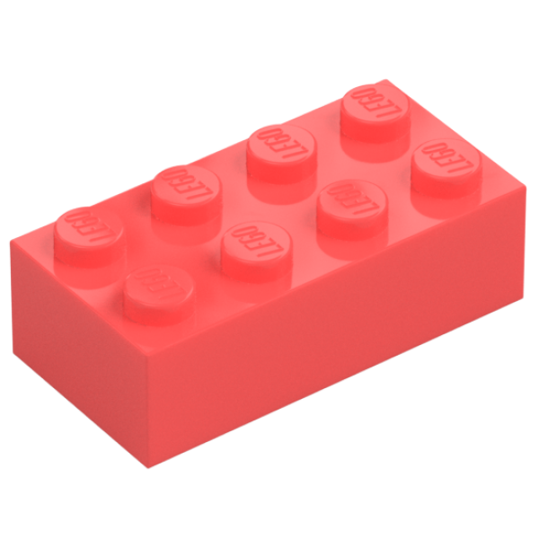 LEGO Steen 2x4 KORAAL (100 stuks)