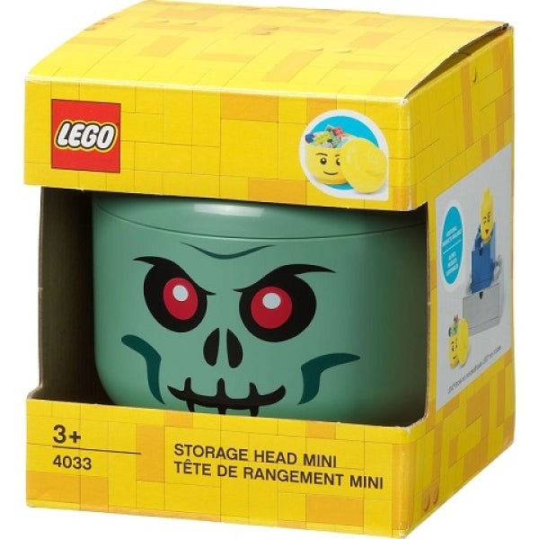 LEGO Opbergbox Hoofd XS Skelet ZANDGROEN