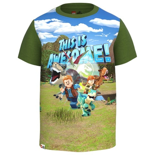 LEGO T-Shirt Jurassic World GROEN (M12010523 - Maat 104)