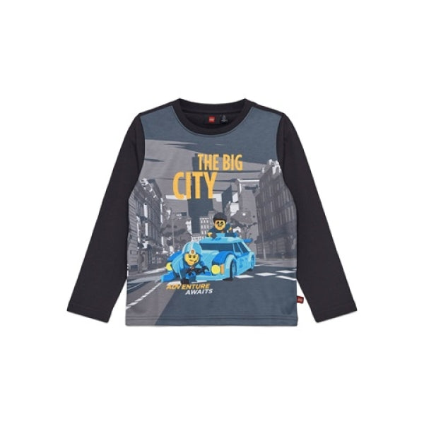 LEGO T-shirt City ZWART (LWTANO 122 - Maat 98)