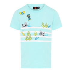 LEGO T-shirt Sharks LICHTTURQUISE (LWTAYLOR 310 - Maat 122)