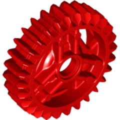 LEGO Tandwiel 28 Dubbel ROOD