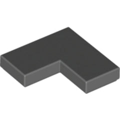 LEGO Tegel 2x2 Hoek DONKERGRIJS (100 stuks)