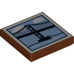 LEGO Tegel 2x2 met Opdruk Hangbrug BRUIN
