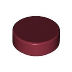 LEGO Tegel Rond 1x1 DONKERROOD (100 stuks)